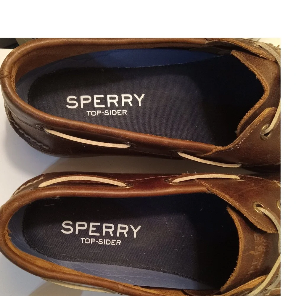 Sperry Top-Sider Mens Billfish 3-Eye Boat Shoes Tan Leather 12M Interview Boatin